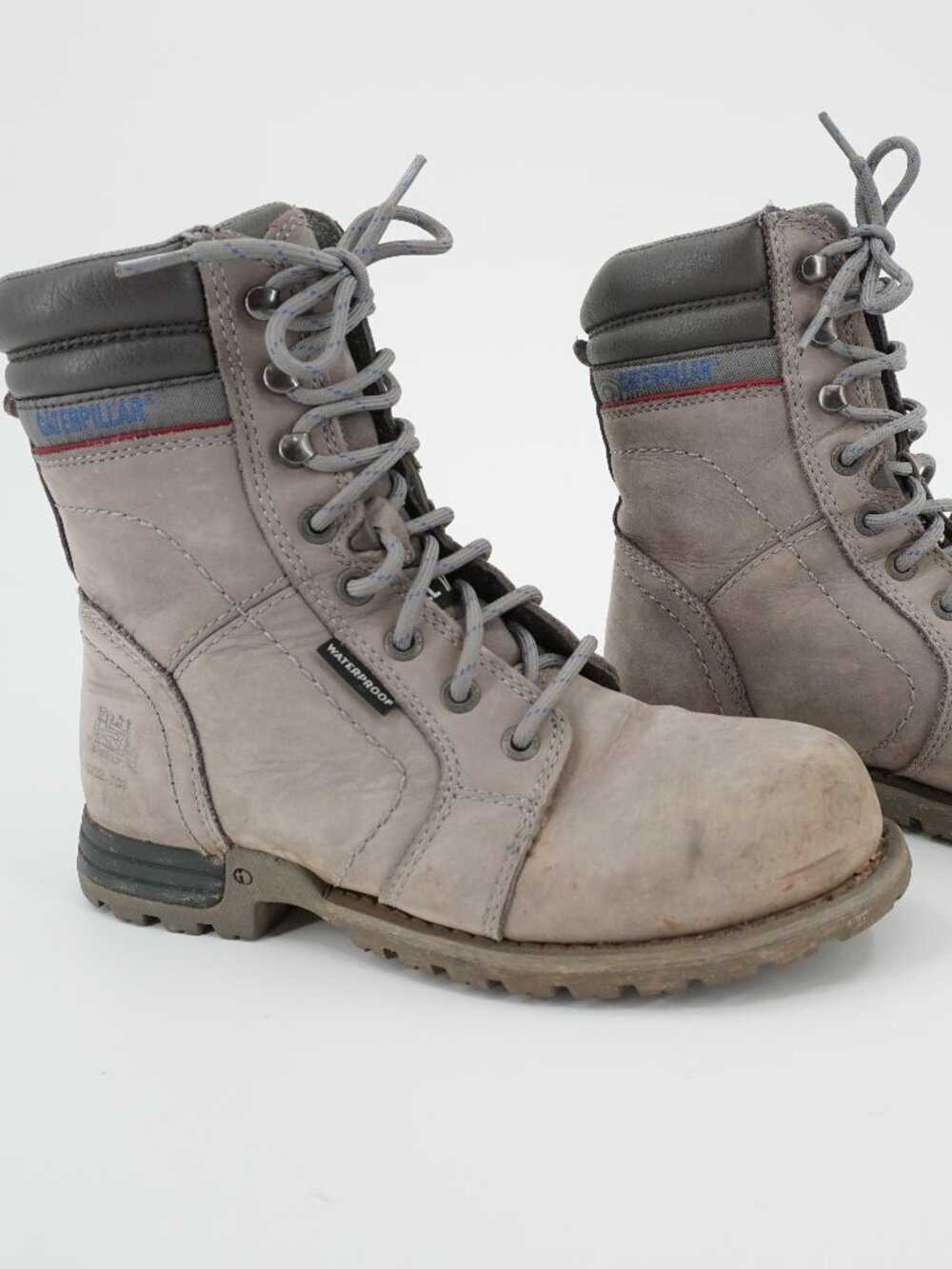 CAT Caterpillar P90565 Women's Echo Waterproof Steel Toe Boots USA Size 7.5 Gray